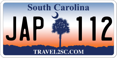 SC license plate JAP112