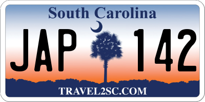SC license plate JAP142