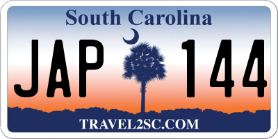 SC license plate JAP144