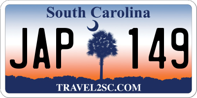 SC license plate JAP149