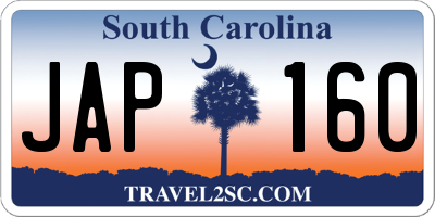 SC license plate JAP160