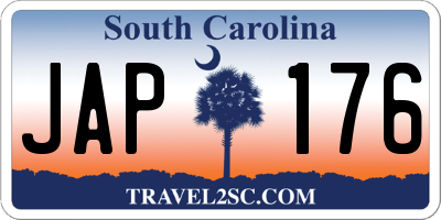SC license plate JAP176