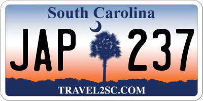 SC license plate JAP237