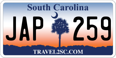 SC license plate JAP259