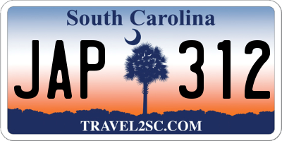 SC license plate JAP312