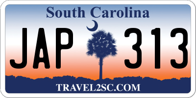 SC license plate JAP313