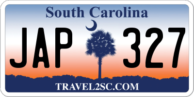 SC license plate JAP327