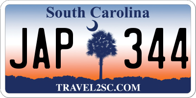 SC license plate JAP344