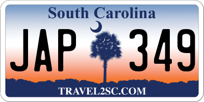 SC license plate JAP349