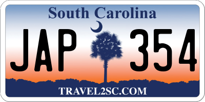 SC license plate JAP354