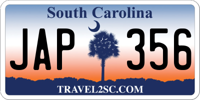 SC license plate JAP356