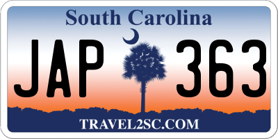 SC license plate JAP363