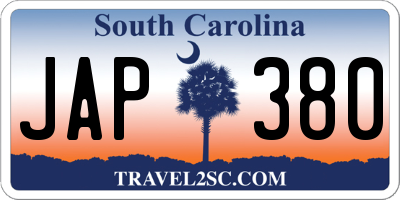 SC license plate JAP380