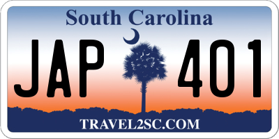 SC license plate JAP401