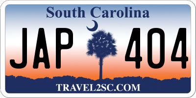 SC license plate JAP404