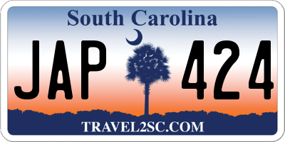 SC license plate JAP424