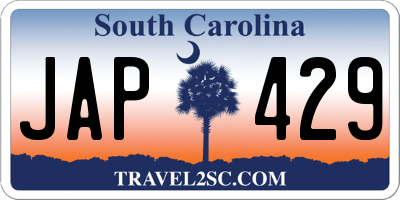 SC license plate JAP429