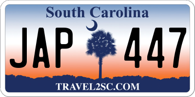 SC license plate JAP447