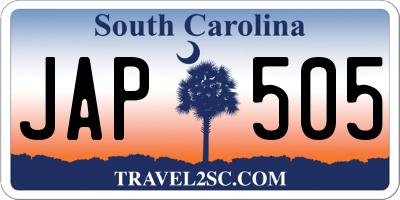 SC license plate JAP505