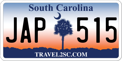SC license plate JAP515