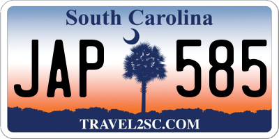 SC license plate JAP585