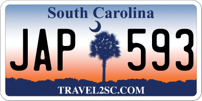 SC license plate JAP593