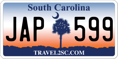 SC license plate JAP599