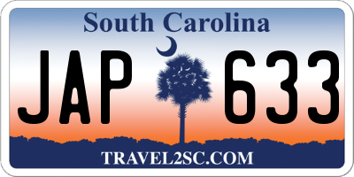 SC license plate JAP633