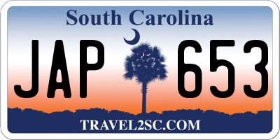 SC license plate JAP653