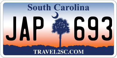 SC license plate JAP693