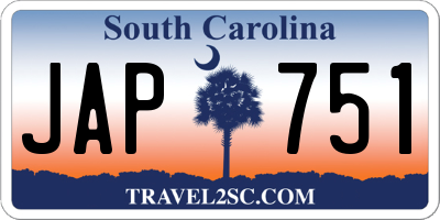 SC license plate JAP751