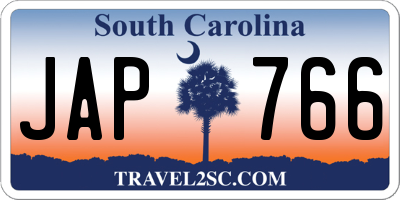 SC license plate JAP766