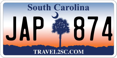 SC license plate JAP874