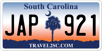 SC license plate JAP921