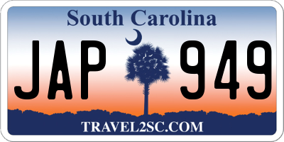 SC license plate JAP949