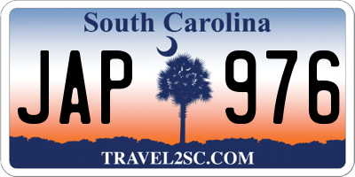 SC license plate JAP976