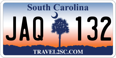 SC license plate JAQ132