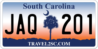 SC license plate JAQ201