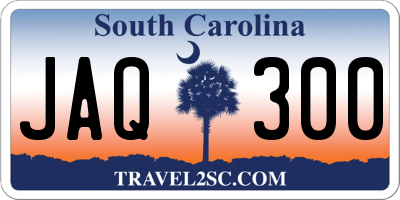 SC license plate JAQ300
