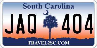 SC license plate JAQ404