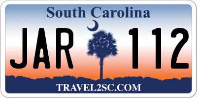 SC license plate JAR112