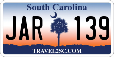 SC license plate JAR139