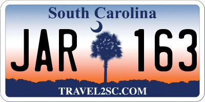 SC license plate JAR163