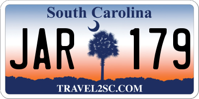 SC license plate JAR179
