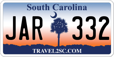 SC license plate JAR332