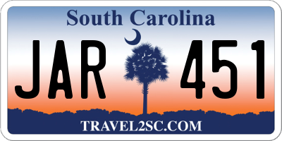 SC license plate JAR451