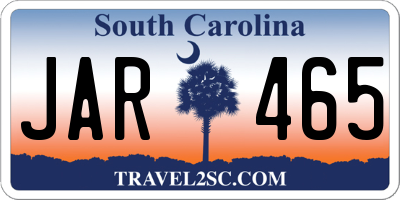 SC license plate JAR465