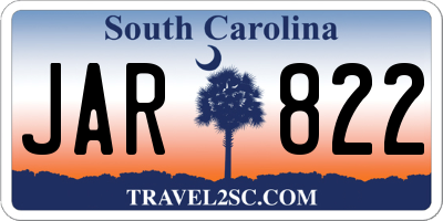 SC license plate JAR822