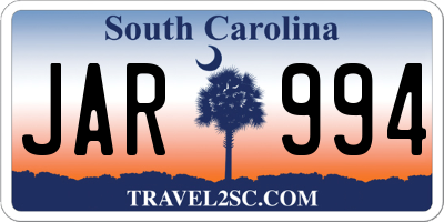 SC license plate JAR994