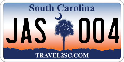 SC license plate JAS004